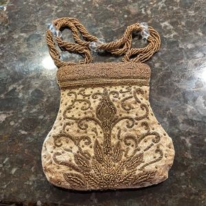 Gold Beaded Evening Clutch